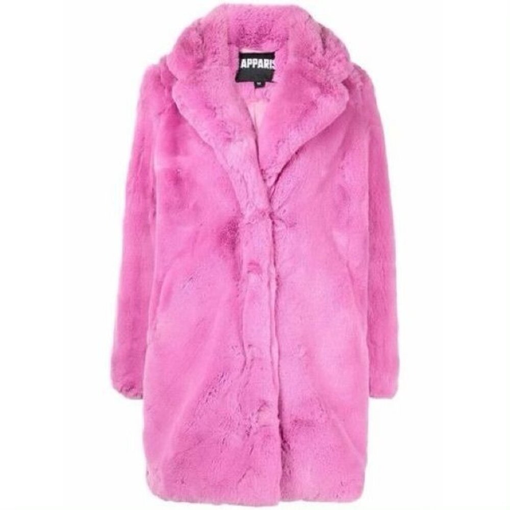 Apparis Pink Faux Fur Teddy Coat